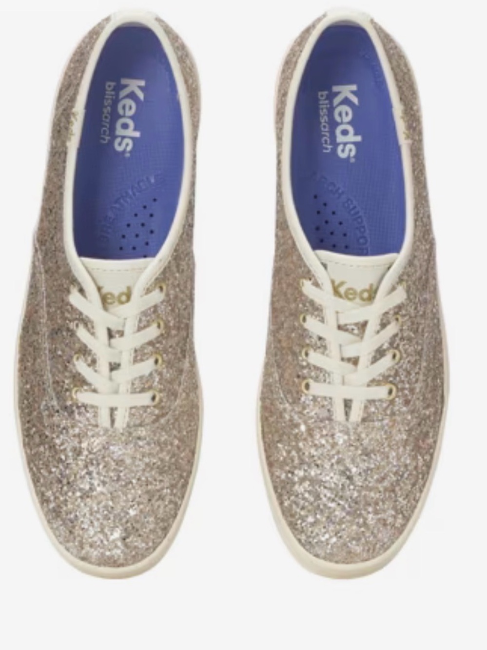 Keds Women’s Glitter Sneakers in Champagne Gold